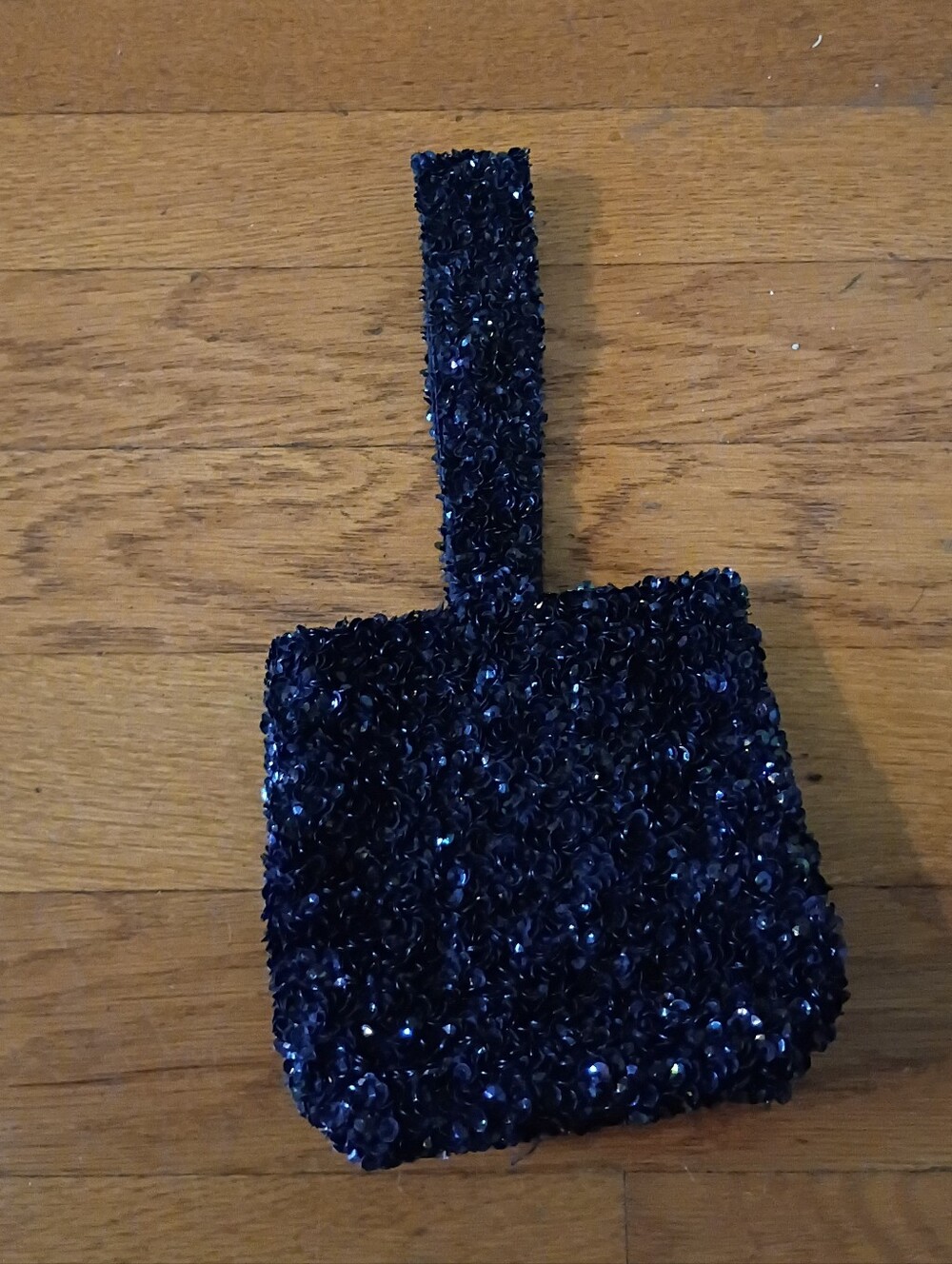 vintage blue sparkly single strap small bag from moyna